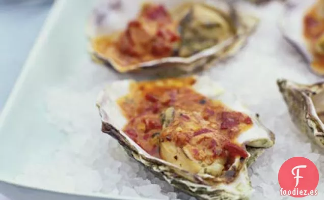 Ostras a la Parrilla con Glaseado de Chipotle