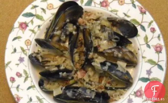 Mejillones de Cerveza y Tocino