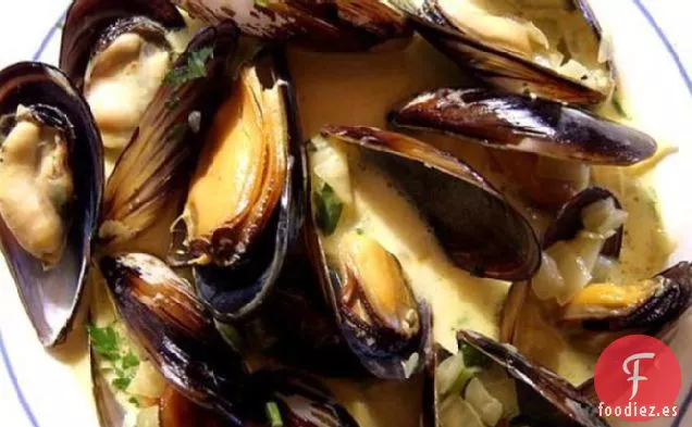 Mejillones Con Crema De Azafrán