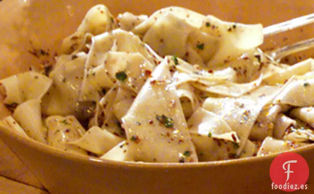 Pasta Pappardelle con Aceitunas, Tomillo y Limón