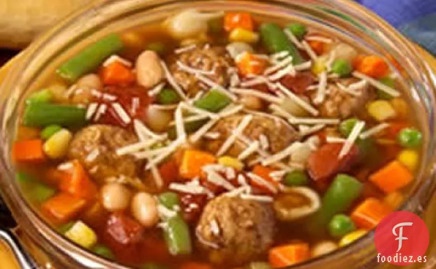 Minestrone de Albóndigas Fácil