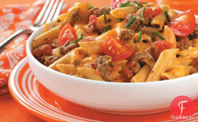 Pasta de Hamburguesa con Queso Favorita de la Familia