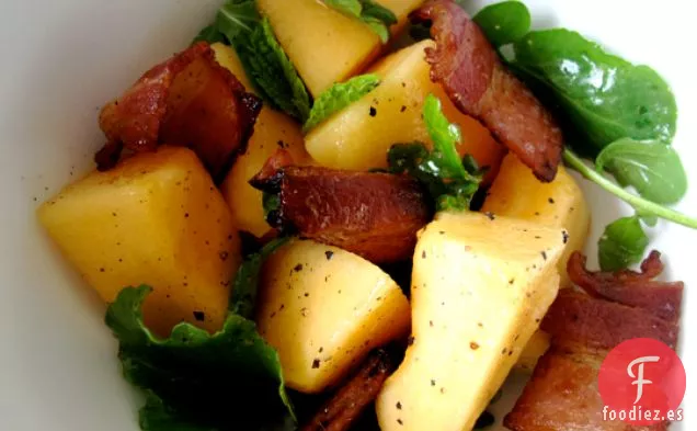 Ensalada De Melón Fresco Con Tocino Caliente