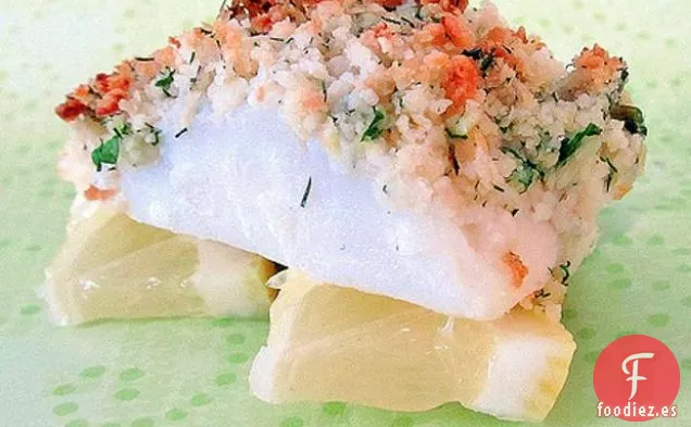 Bacalao Al Horno Con Costra De Mantequilla Y Hierbas