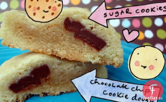 Galletas De Azúcar Rellenas De Masa De Galletas Con Chispas De Chocolate