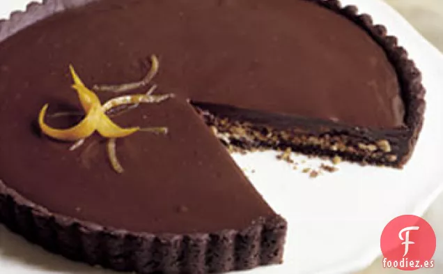 Tarta de Chocolate Negro y Naranja con Almendras Tostadas