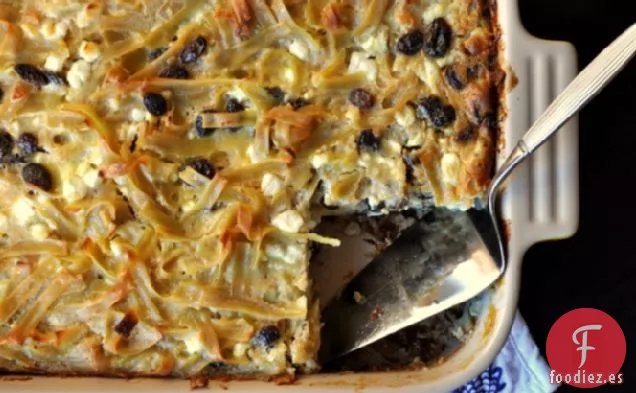 Kugel de Fideos con Canela y Pasas