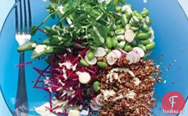 Ensalada De Quinua Y Verduras Con Aderezo De Tahini