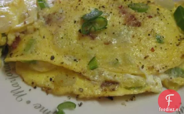 Huevos revueltos con Queso Feta / Tocino para 1