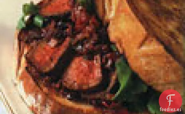 Bistec al estilo de Texas en Tostadas