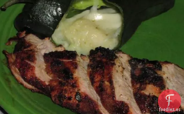 Cerdo Asado y Pimientos Poblanos