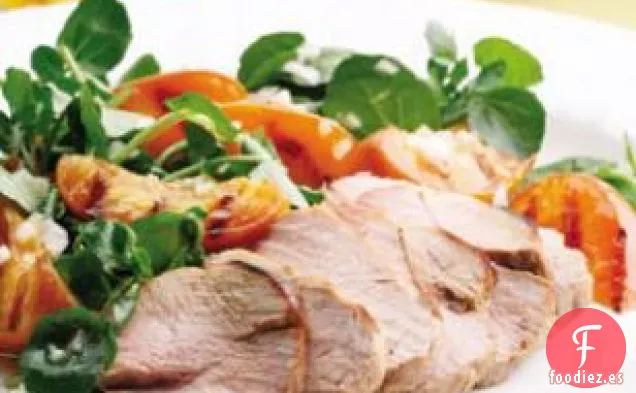 Lomo de Cerdo a la Parrilla y Ensalada de Albaricoque