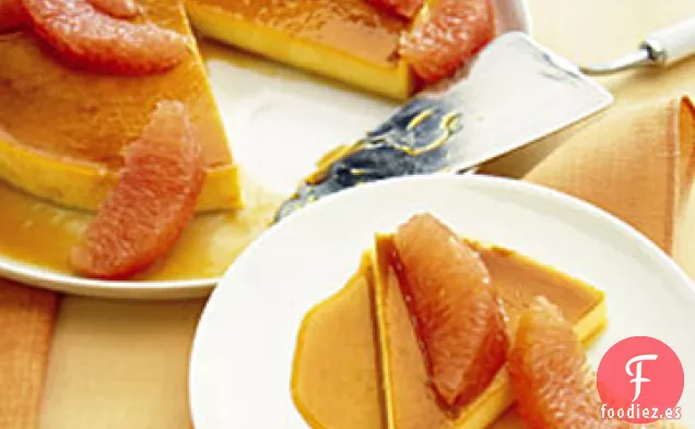 Flan de Miel de Mandarina con Gajos de Pomelo