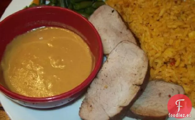 Solomillo De Cerdo Glaseado Con Salsa Picante De Mostaza