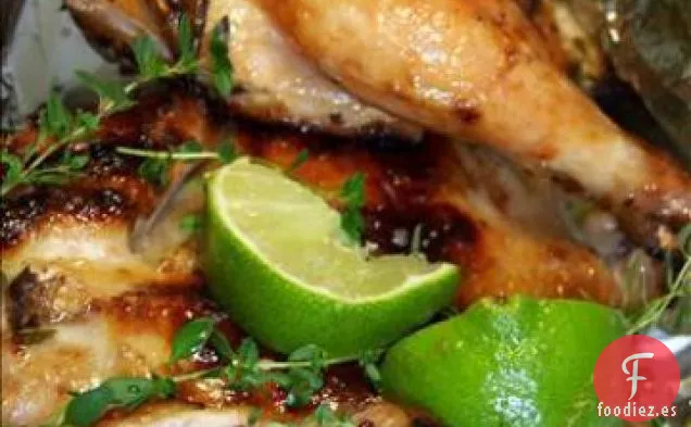 Gallinas De Caza Aplanadas De Cornualles Con Adobo De Ajo y cítricos