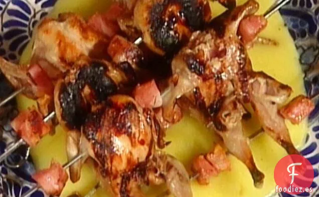 Brochetas de Codorniz con Polenta de Salvia y Asiago: Spiedini di Quaglie con Polenta e Asiago