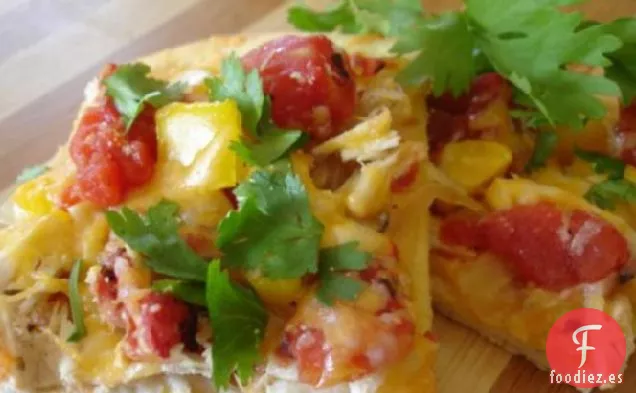 Pizza Mexicana De Pollo Con Corteza De Harina De Maíz