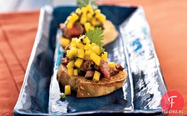 Bruschetta de Lomo de Ternera con Mantequilla Marrón