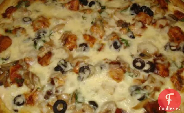 Pizza Alfredo de Pollo a la Barbacoa Mika's
