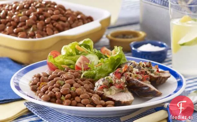 Lomo de Cerdo Con Salsa de Tomate Carbonizado y Jalapeño