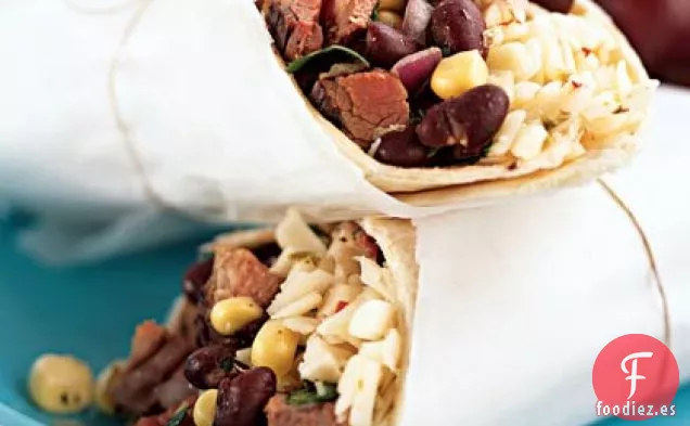 Envolturas de Bistec, Maíz y Frijoles negros del Suroeste