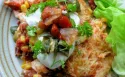 Enchilada Mexicana de Pollo Ahumado y Chorizo Cazuela al horno
