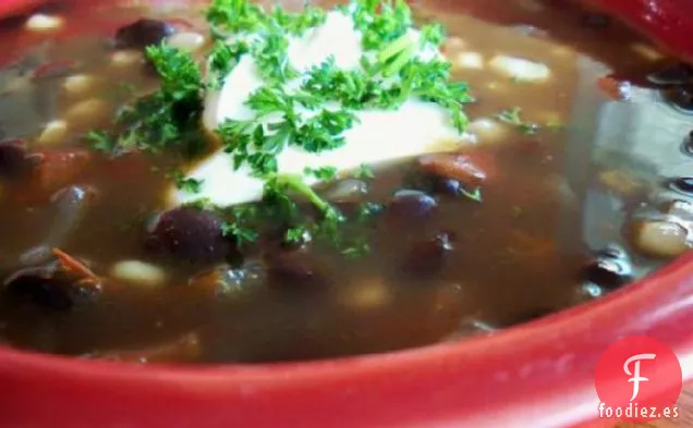 Sopa de Tortilla de Frijoles Negros Vegetariana Fácil