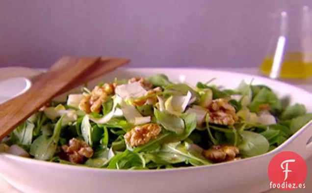 Ensalada de Escarola de Rúcula con Vinagreta de Vino Blanco