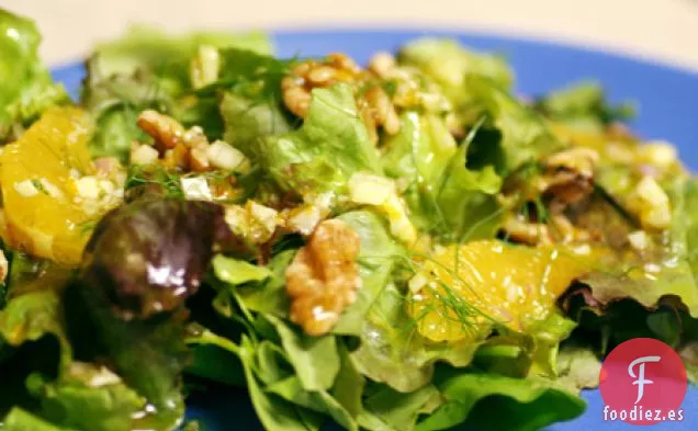 Ensalada Verde De Primavera Con Vinagreta De hinojo Y Naranja