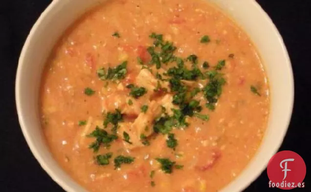Bisque de Pollo de Chile Verde al Estilo de Salsa