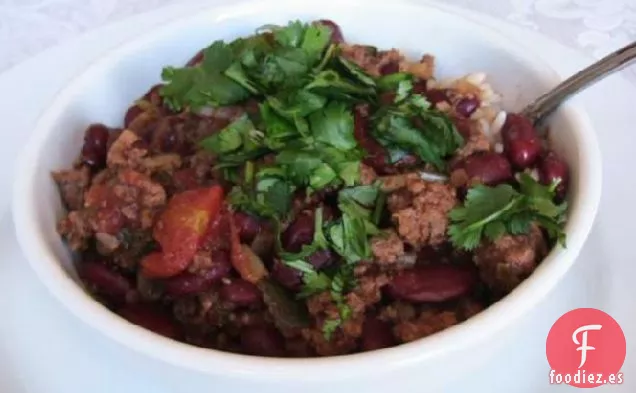 Chile Con Carne Con Frijoles Rojos