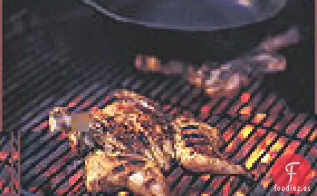 Gallinas de Cornualles a la Parrilla con Tocino y Mostaza