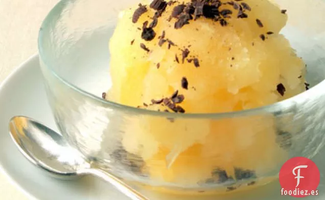 Sorbete de Naranja Fresca con Chocolate Agridulce