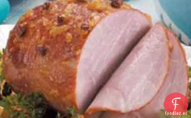 Jamón Glaseado con Mermelada y Pasas