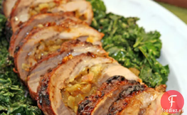 Lomo de Cerdo Relleno de Hinojo con Glaseado de Miso-Mermelada