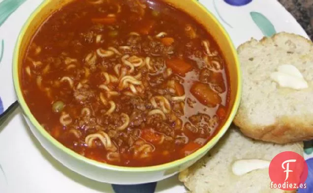 Sopa de Verduras con Fideos Ramen