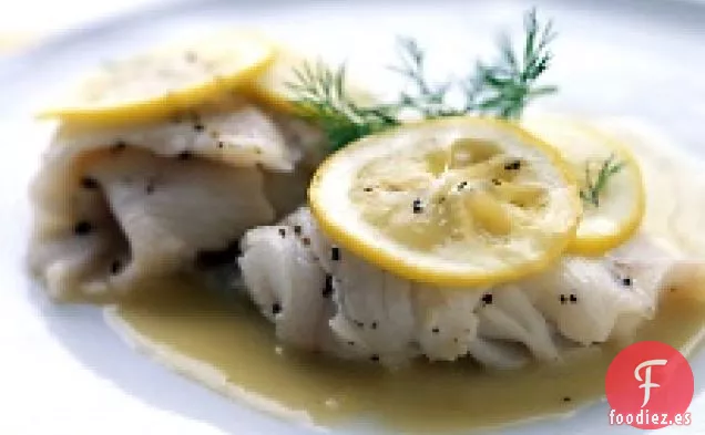 Lenguado Con Salsa de mantequilla de Limón