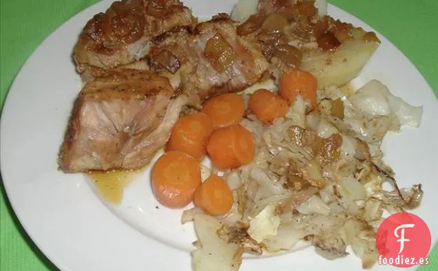 Lomo De Cerdo Asado Al Horno Con Azúcar Morena Glaseado De Ajo