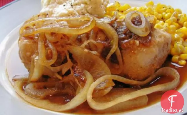 Chuletas de Cerdo con Salsa de Cebolla