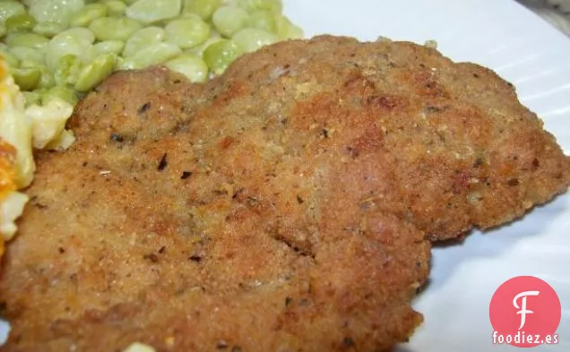 Chuletas De Cerdo Fritas Con Empanado De Hierbas