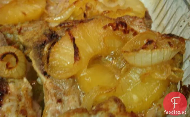 Chuletas De Cerdo Ahumadas Con Piña