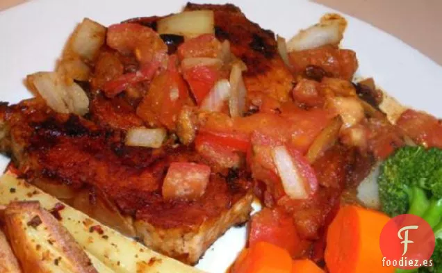 Chuletas de Cerdo Italianas a La Parrilla