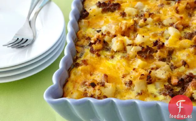 Cazuela de Desayuno Marrón con Salchicha y Hachís