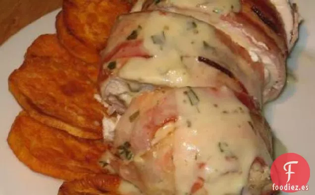 Rollos de Pollo, Champiñones y Jamón