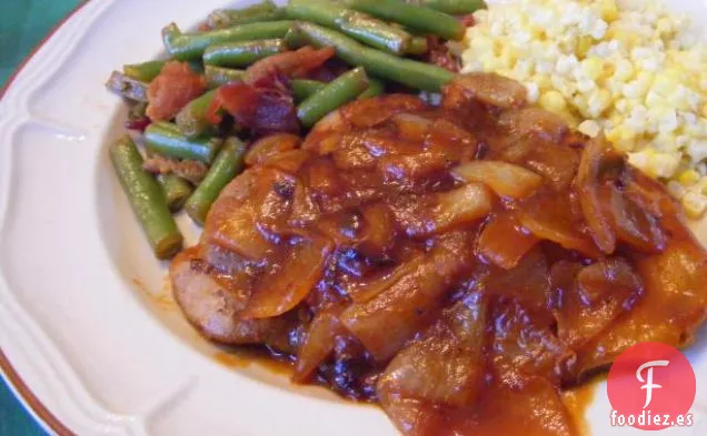 Chuletas de Lomo de Cerdo Estilo Cacciatore
