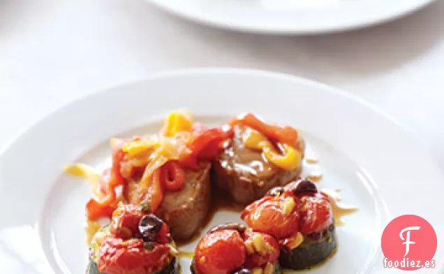 Medallones de Lomo de Cerdo con Piperade
