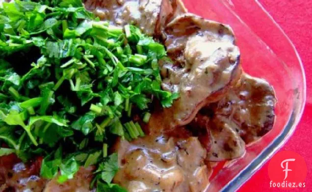 Stroganoff de Hígado de Pollo