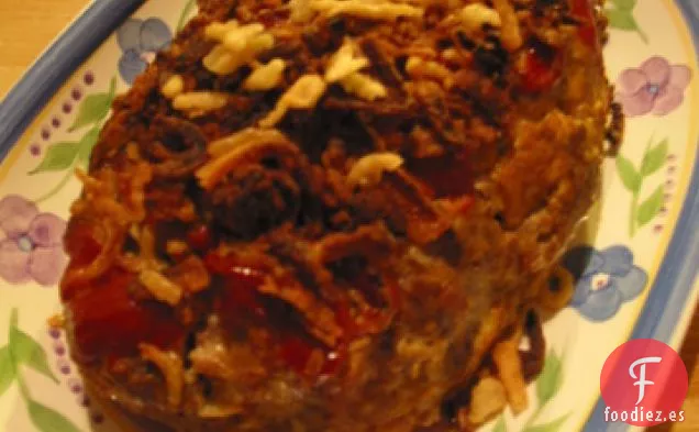 Pastel de Carne de Hamburguesa con Queso y Tocino