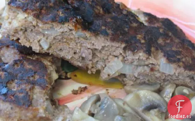 Hamburguesas con Queso Rellenas de Setas