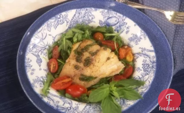 Pargo Rojo De Gato Cora Con Pepitas, Alcaparras, Tomates Cherry Y